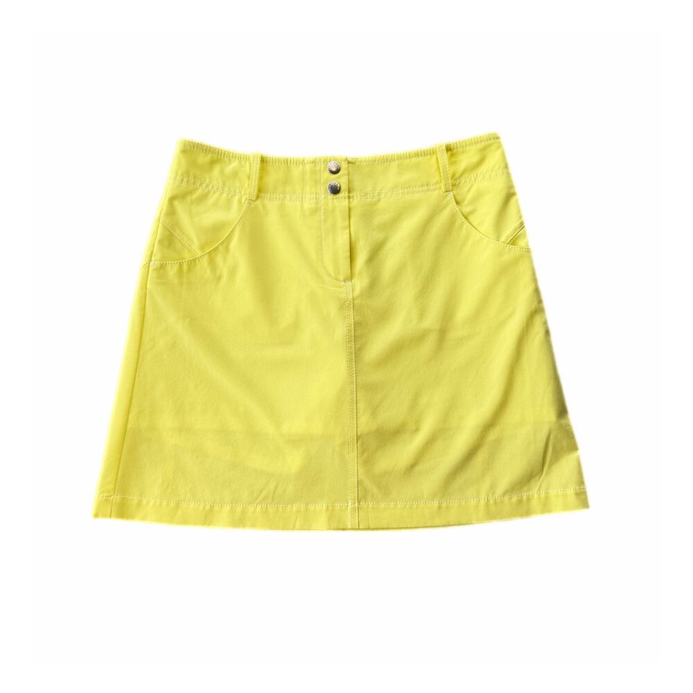 Annika Cutter & Buck Bright Yellow Preppy Golf Sporty Outdoors Summer Mini Skort